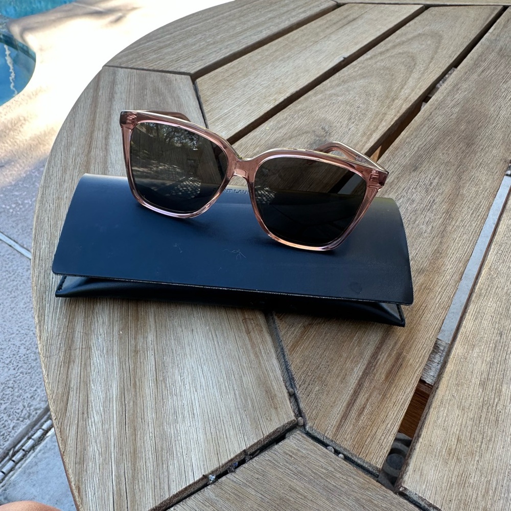 Saint Laurent Pink Sunglasses with Black Case